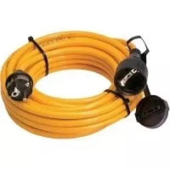 AS Schwabe 25 m narancssárga gumi hosszabbító kábel védőérintkezős dugóval és csatlakozóval, 3G1,5 mm², IP44, 16 A, 230 V 59225