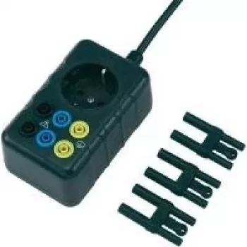 Voltcraft hálózati mérőadapter, Schuko dugó 4 mm-es biztonsági aljzatokra, érintésbiztos