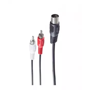 Shiverpeaks BASIC-S DIN 5-pin dugó 2 RCA dugóra audiokábel, 1,5 m, fekete BS10312