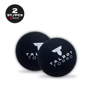 TALBOT torro squash labda, fekete/piros, medium, 2-es csomag buborékcsomagolásban piros ponttal 251105