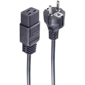 SHIVERPEAKS Basic tápkábel Schuko-IEC C19, 3 m, 16 A, fekete BS60015-S