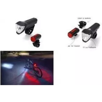 FISCHER kerékpár LED-világítás szett TWIN, 50/25/15 lux első lámpa, USB-vel tölthető, StVZO-engedélyezett 50428