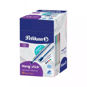 Pelikan Hang Stick golyóstoll, átlátszó, különböző tintaszínek, 1,0 mm, eldobható 400197418