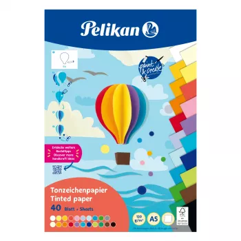 Pelikan színes kartonpapír blokk DIN A5, 40 lap, 120 g/m², 21 szín, felül ragasztott 300002259