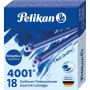 Pelikan 4001 GTP/18 királykék standard nagy űrtartalmú tintapatronok, 18 darabos csomag 300735
