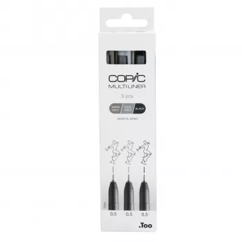 COPIC Multiliner fineliner fekete 0,5 mm, 3 darab (22075633)