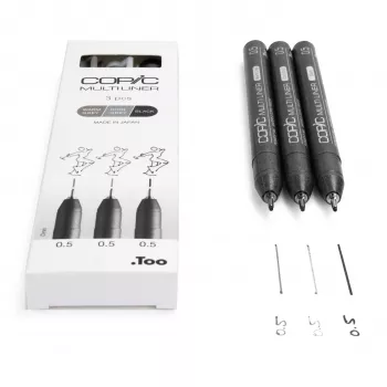 COPIC Multiliner fineliner fekete 0,5 mm, 3 darab (22075633)