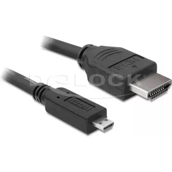 DeLOCK HDMI-Micro-HDMI kábel 2 m, 32 AWG, High Speed Ethernet-támogatással, 4K 82664