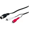 Wentronic AVK 114-150 1,5m 5-pin DIN - 2x RCA dugó audiokábel - fekete 50014