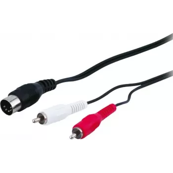 Wentronic AVK 114-150 1,5m 5-pin DIN - 2x RCA dugó audiokábel - fekete 50014