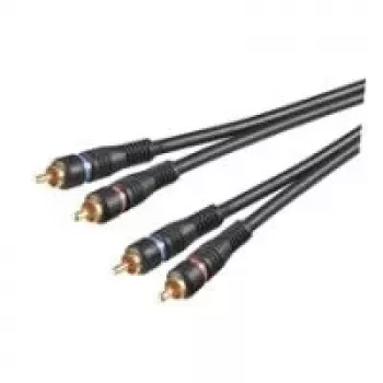 Wentronic AVK 132-1000 10 m RCA audiokábel, 2x RCA dugó 2x RCA dugóra, fekete 50434