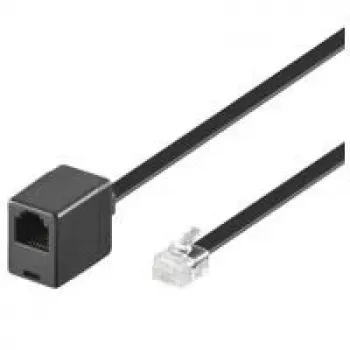 Wentronic Goobay moduláris hosszabbítókábel RJ12 6P6C dugó-aljzat, 6 m, fekete 68264