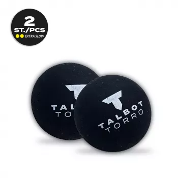 TALBOT torro squash labda, fekete/sárga, extra lassú, dupla sárga pont - 1 darab (251107)