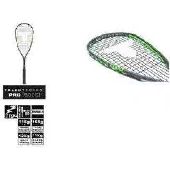 TALBOT TORRO squashütő Pro 6000, fekete / zöld, offenzív, Y-konstrukció, 1 darab (251006)