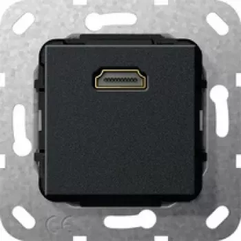 Gira System 55 HDMI beépítőmodul, 1-es, HDMI Type-A aljzat-aljzat, fekete 566910