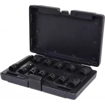 KS TOOLS 1/2 inch hatszögletű ütvecsavarozó-dugókulcs készlet, rövid, 12 részes (515.0112)