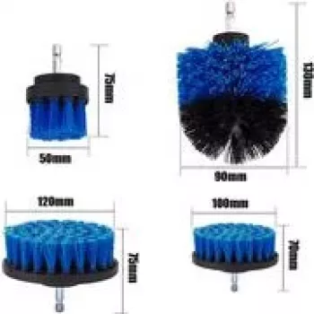 KS TOOLS BT103110 fúrókefe-fej készlet, 4 részes, hatszögletű szár, nylon sörték