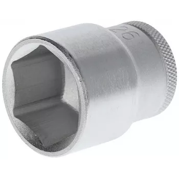 GEDORE 1/2 inch meghajtás 6-szögletű dugókulcs, 26 mm, króm-vanádium acél, matt krómozott 6132070