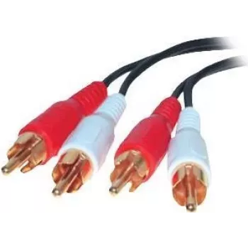 SHIVERPEAKS 2 x RCA dugó - 2 x RCA dugó audiokábel, 0,5 m, aranyozott, fekete BS40501