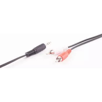 SHIVERPEAKS BASIC-S audiokábel, 2 x RCA dugó - 3,5 mm jack dugó, 2,5 m, sztereó, fekete BS30832-2.5