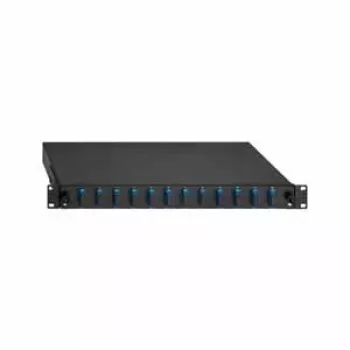 Rutenbeck LWL patchpanel SC Duplex SM 12-port 1U 19 inch fekete RAL 9005 kihúzható 2280308120