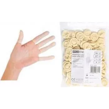 HYGOSTAR latex ujjvédő, púdermentes, fehér, közepes, 70 mm, texturált, tekert szél, 1 darab (26753)