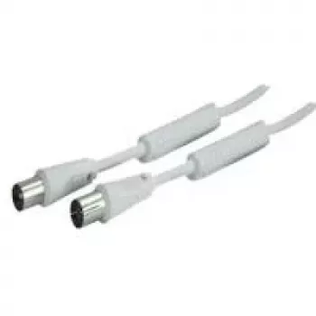SHIVERPEAKS 10m IEC 169-2 koaxiális antennakábel, dugó - aljzat, nikkelezett, fehér (BS80208-128)