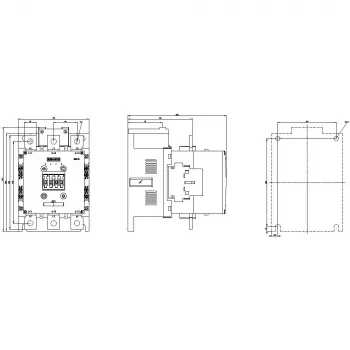 Siemens SIRIUS 3RT1064-6AP36 teljesítménykontaktor, 3 pólusú, 185 A, 220-240 V UC tekercs
