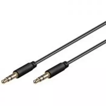 Wentronic Goobay 3,5 mm jack összekötő kábel, 1,5 m, sztereó, aranyozott, fekete 69106