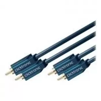 ClickTronic Casual Series RCA audiokábel 2x RCA dugó 2x RCA dugóra 10 m dupla árnyékolású koaxiális fekete
