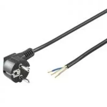Wentronic Goobay szögletes Schuko tápkábel, nyitott vég, 3 m, fekete 96033