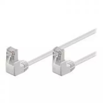 Wentronic Goobay CAT 5e patch kábel 2x 90° szögletes, F/UTP, fehér, 1 m - CCA rézzel bevont alumínium, 2x RJ45 90° (8P8C) 96062