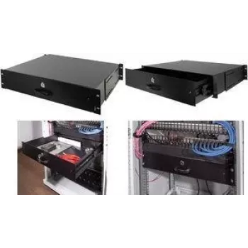 LogiLink 19 inch rack fiók 2U zárható fekete (SF164B)