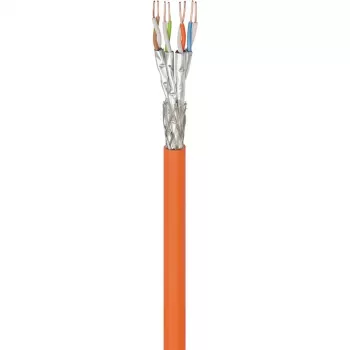 Wentronic Goobay Cat.7 S/FTP (PiMF) tömör réz szerelőkábel, 100 m, LSZH, narancssárga 91888