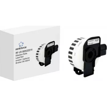 Renkforce címketekercs Brother DK-22214 kompatibilis 12 mm x 30,48 m papír fehér RF-6027528