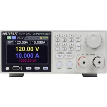 VOLTCRAFT VSPP-2060 rack-be építhető laboratóriumi tápegység, állítható 0-600 V/DC 0-10 A, 2000 W, USB, RS-485, LAN programozható VC-18673215