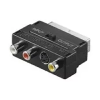 Wentronic AVK 196 SCART 3x RCA + S-Video adapter, dugó aljzatra, fekete 50123
