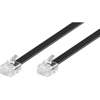 Wentronic Goobay RJ12 moduláris kábel, 6P6C dugó-dugó, 15 m, fekete 50324