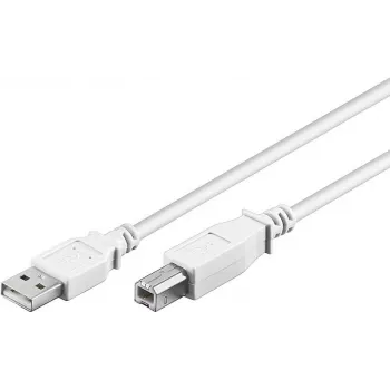 Wentronic 96186 USB 2.0 kábel, USB-A dugó USB-B dugóra, 1,8 m, fehér