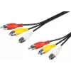 Wentronic AVK 354-300 3,0 m 3x RCA dugó - 3x RCA dugó AV-kábel - fekete 50382