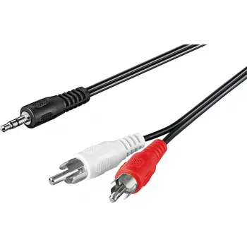 Wentronic Goobay 3,5 mm jack – 2x RCA adapterkábel, 20 m, fekete 50779