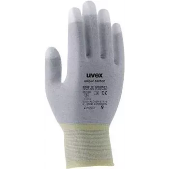 Uvex Unipur Carbon nylon kötött védőkesztyű, PU-bevonatú tenyér és ujjbegyek, ESD-biztos, 8-as méret 6055608
