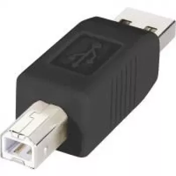 Renkforce USB 2.0 adapter A dugó – B dugó, aranyozott érintkezők, fekete