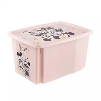 keeeper Karolina Minnie tárolódoboz, 45 liter, egymásra rakható és egymásba illeszthető fedeles doboz, polipropilén, Nordic Pink, 1 darab 1223958124700