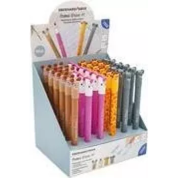 FABER-CASTELL EBERHARD FABER Animal Erase it! gél toll display, 36 toll, kék tinta, 0,7 mm, radírozható, utántölthető 560109