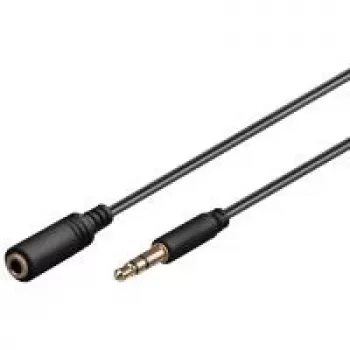 Wentronic Goobay 3,5mm jack hosszabbító kábel, fekete, 1 m - 3,5mm dugó 3,5mm aljzatra, sztereó (97113)