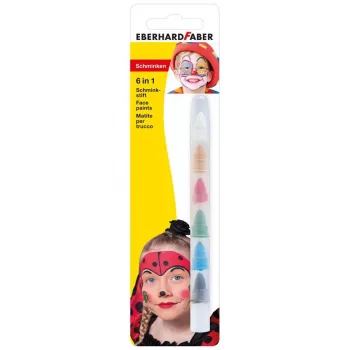 FABER-CASTELL EBERHARD FABER 6 az 1-ben sminkceruza, 1 ceruza – 6 szín, ideális finom kontúrokhoz és felületi motívumokhoz, nagy fedőképesség (579030)