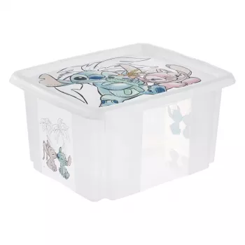 keeeper karolina Stitch tárolódoboz, 24 liter forgatható/egymásra rakható doboz fedéllel, PP, átlátszó, 1 darab 1223700131900