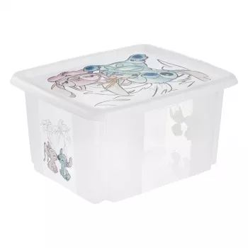 keeeper karolina Stitch tárolódoboz, 24 liter forgatható/egymásra rakható doboz fedéllel, PP, átlátszó, 1 darab 1223700131900