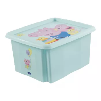 keeeper karolina Peppa Pig tárolódoboz, 24 liter forgatható/egymásra rakható doboz fedéllel, PP, akvamarin, 1 db 1223762433600